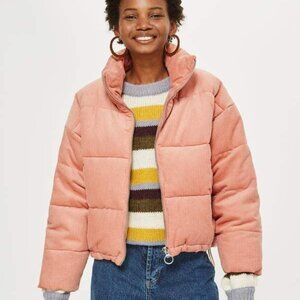 TOPSHOP PETITE Corduroy Puffer Jacket - size 2